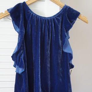 NWT GAP Velvety Blue Ruffle Tank • Size S